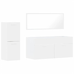 vidaXL Ensemble de meubles salle de bain 3 pcs blanc bois d'ingénierie