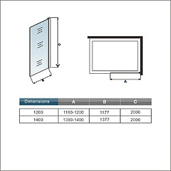 Acheter 100x200cmParoi de douche en verre sécurité 8mm