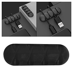 Acheter Clips De Câble Porte-cordon Multifonction Organisateur De Fil Pour écouteurs Noir 4 Emplacements