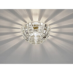 Inspired Downlight encastré rond G9 motif cube chrome poli, cristal