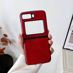 Coque en TPU + PU anti-rayures pour votre Motorola Moto Razr 2022 5G - rouge