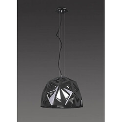 Luminaire Center Suspension Facette 1 Ampoule E27, noir brillant/chrome poli