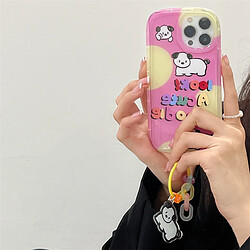 GUPBOO Étui pour iPhone13ProMax Étui de téléphone portable coloré de dessin animé de chien anglais pour les femmes