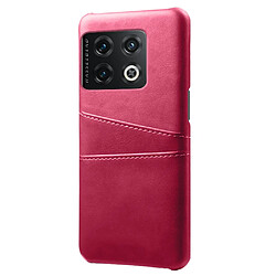 Coque en TPU + PU anti-griffes avec porte-carte, rose pour votre OnePlus 10 Pro 5G