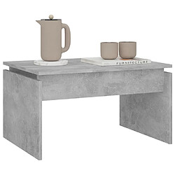 Avis vidaXL Table basse gris béton 68x50x38 cm bois d'ingénierie