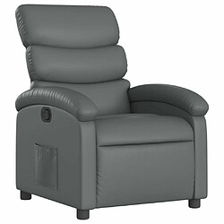 Maison Chic Fauteuil inclinable,Fauteuil luxe de relaxation Gris Similicuir -MN89609