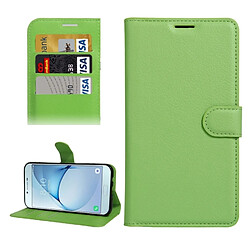 Wewoo Housse Étui vert pour Samsung Galaxy A8 2016 / A810 Litchi texture horizontale Flip PU en cuir avec support et Slots de cartes Portefeuille