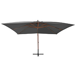 Helloshop26 Parasol meuble de jardin en porte-à-faux avec mât en bois 400 x 300 cm anthracite 02_0008622