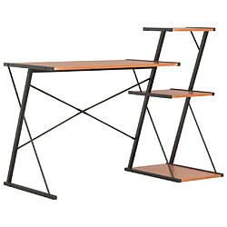 vidaXL Bureau avec étagère Noir et marron 116x50x93 cm