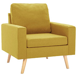 Maison Chic Ensemble de canapés 2 pcs, Canapé droit Sofa pour Salon Tissu Jaune -GKD877380 pas cher