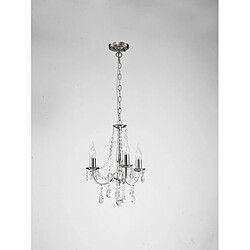 Luminaire Center Suspension Kyra 3 Ampoules nickel satiné/cristal