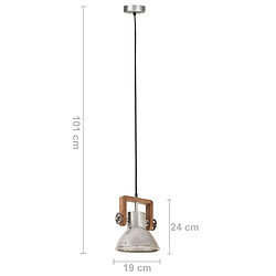 vidaXL Lampe suspendue industrielle 25 W Argenté Rond 19 cm E27 pas cher