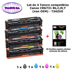 4 Toners génériques Canon CRG731H Bk,C,M,Y pour imprimante Canon MF 623Cn, 628Cw, 8230CN, 8280, 8280CW+20f PPA6 -T3AZUR