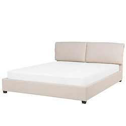 Beliani Lit double à eau en tissu beige 180 x 200 cm BELFORT