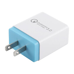 Wewoo Chargeur 2.1A 3 ports USB rapide de voyage, prise américaine (bleue)