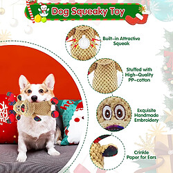 Jouets pour chiens de Noël de Noël, jouet pour chien grinçant en peluche avec papier froissé, jouets mignons pour chiots de Noël avec coton, jouets à mâcher interactifs durables pour chiens pour p