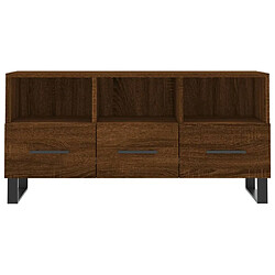 Maison Chic Meuble TV scandinave - Banc TV pour salon chêne marron 102x36x50 cm bois d'ingénierie -MN94751 pas cher