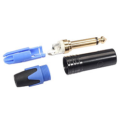 Wewoo 10 Adaptateur audio pour soudure audio monochrome plaqué or 6.35 mm 6.35 mm PCS TC202 bleu pas cher