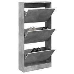 vidaXL Armoire à chaussures gris béton 60x21x125,5cm bois d'ingénierie