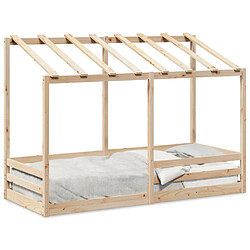 Vidaxl Lit pour enfants avec toit 90x190 cm bois massif de pin