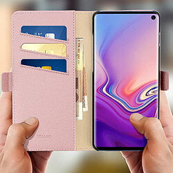 Avis Avizar Housse Samsung Galaxy S10 Étui Clapet Portefeuille Fonction Stand DZgogo - rose