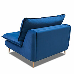 Avis Inside 75 Fauteuil lit convertible express LISBONNE 70cm sommier à lattes matelas 13cm velours bleu