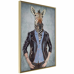 Paris Prix Animal Alter Ego Zebra Affiche murale encadrée - Papier haute qualité - 20 x 30 cm - Or