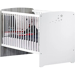 Avis Baby Price Chambre bébé trio Nao: lit 120x60, commode a langer et armoire - Babyprice - Blanc