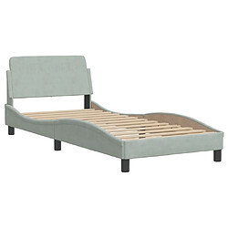 Acheter Vidaxl Lit avec matelas gris clair 90x200 cm velours