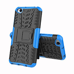 Wewoo Coque Renforcée Pneu Texture TPU + PC Housse de protection antichoc pour Xiaomi Redmi Go avec support Bleu