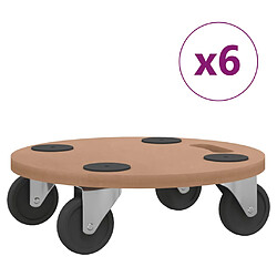 vidaXL Chariots sur roulettes 6 pcs rond bois d'ingénierie