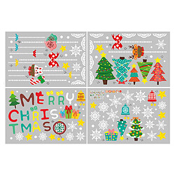 2PCS Décorations de Noël Décorations de Porte Verre Stickers Shop Windows Christmas Scène Décoration Arbre de Noël Stickers