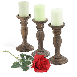 Decoshop26 Lot de 3 bougeoirs chandelier style vintage hauteur 24cm marron 04_0002991