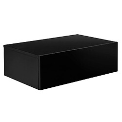 Helloshop26 2 tables de nuit chevet étagères murales pour chambre à coucher avec 2 tiroirs 46 cm noir laqué 03_0000013