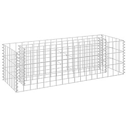 vidaXL Lit surélevé à gabion Acier galvanisé 90x30x30 cm