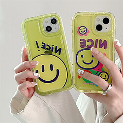 GUPBOO Étui pour iPhone13ProMax Fluorescent Transparent Smiley Anglais Simple Étui de téléphone portable Silicone Anti-chute