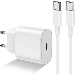 Chargeur Blanc Rapide 20W + Cable USB C pour Samsung S24 / S24 Plus / S24 Ultra / S23 FE / A54 / A55 / A15 / A35 / S23 Plus /S23 Ultra / S22 / S21 FE / S21 / A53 - Little Boutik®