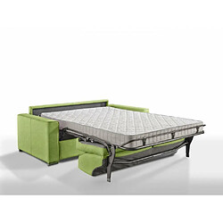 Inside 75 Canapé convertible EXPRESS PREMIUM 120 cm sommier lattes RENATONISI matelas BULTEX microfibre vert