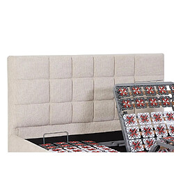 Vente-Unique Lit électrique de relaxation déco tout plots + matelas mémoire de forme - 2 x 90 x 200 cm - Tissu - Beige - EREGA de DREAMEA pas cher