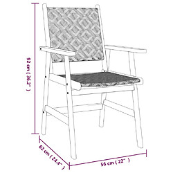 vidaXL Ensemble à manger de jardin 3 pcs Bois d'acacia solide pas cher