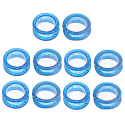 Acheter 10pcs silicone barber cheveux ciseaux de toilettage ciseaux doigt bague poignées inserts bleu