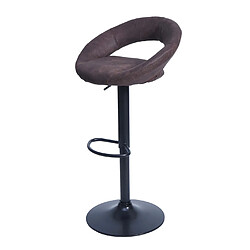 Avis Mendler 2x tabouret de bar HWC-F46, chaise de comptoir, monture noire ~ imitation de daim, vintage marron foncé