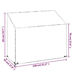 vidaXL Housse de banc de jardin 8 œillets 130x70x70/88 cm polyéthylène pas cher