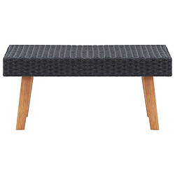 Acheter Maison Chic Salon de jardin 2 pcs avec coussins - Table et chaises d'extérieur - Mobilier/Meubles de jardin Moderne Résine tressée Noir -MN63056