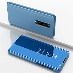 Coque en TPU + PU voir la surface du miroir de la fenêtre avec support bleu clair pour votre OnePlus 8