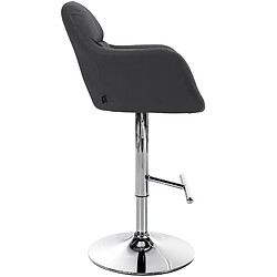 Avis Decoshop26 Tabouret de bar chaise haute x1 fonction rotation 360° en PVC noir avec coutures décoratives piètement métal chromé 10_0005254