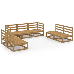 Maison Chic Salon de jardin 7 pcs - Table et chaises d'extérieur - Mobilier/Meubles de jardin Moderne marron miel bois de pin massif -MN81892