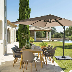 Hesperide Parasol déporté carré Eléa - Inclinable - L. 300 x l. 300 cm - Marron noisette et tonka