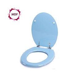 MSV Abattant Wc MDF Bleu Ciel - Charnières Inox