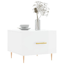 Avis Maison Chic Table basse,Table Console Table d'appoint, Table pour salon blanc brillant 50x50x40 cm bois d'ingénierie -MN17052